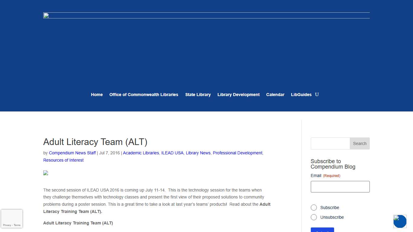 Adult Literacy Team (ALT) Compendium